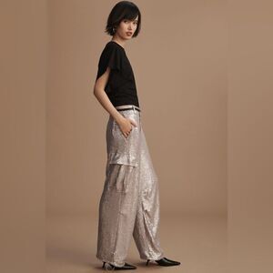 Anthropologie Sequin Cargo Pants NWT